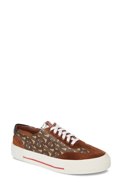 Shop Burberry Nelson Tb Monogram Low Top Sneaker In Bridle Brown
