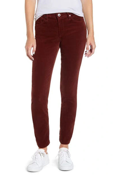 Shop Ag 'prima' Corduroy Skinny Pants In Rich Crimson