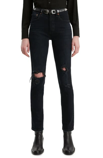 Shop Levi's 501 Ripped High Waist Ankle Skinny Jeans In Wild Bunch