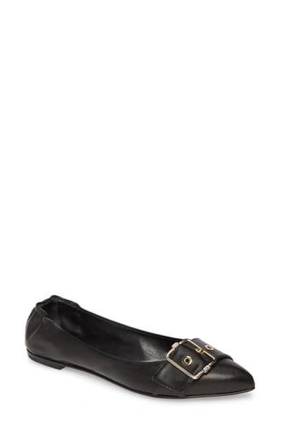 Shop Agl Attilio Giusti Leombruni Pointed Toe Ballet Flat In Black Leather