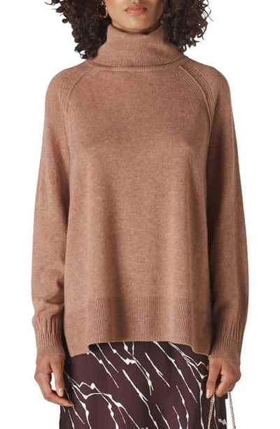 Shop Whistles Cashmere Turtleneck Sweater In Pale Pink