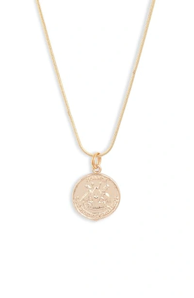Shop Akola Small Coin Pendant Necklace In Gold