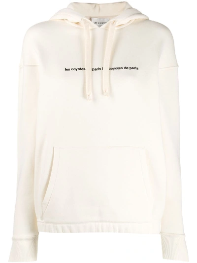 Shop Les Coyotes De Paris Embroidered Logo Hoodie In White