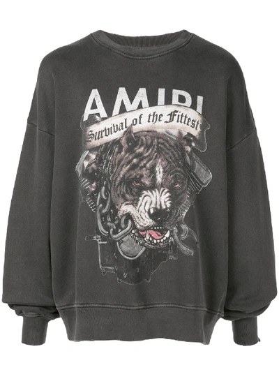 Shop Amiri Print Sweatshirt In Black