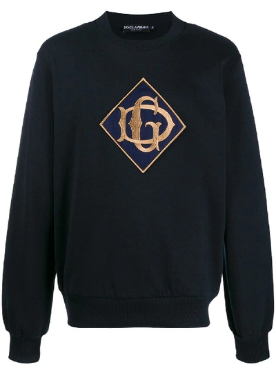 Shop Dolce & Gabbana Cotton Sweatshirt In Blue