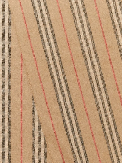 Shop Burberry Small Icon Stripe Cashmere Scarf In Beige