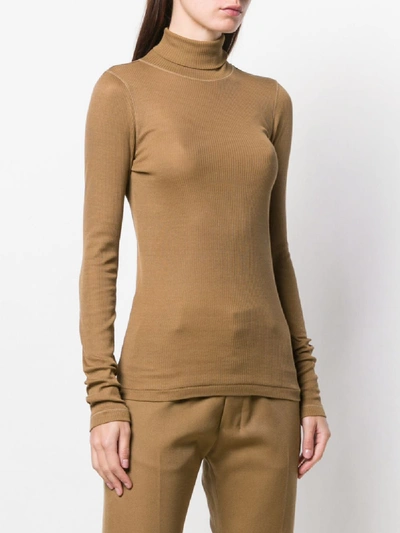 Shop Ami Alexandre Mattiussi Long Sleeve Sweater In Brown