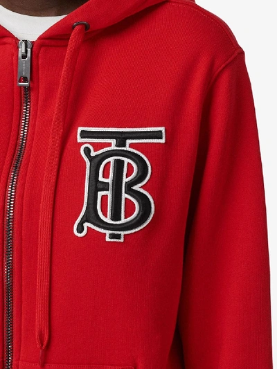 Shop Burberry Aubree Cotton Hoodie In Red