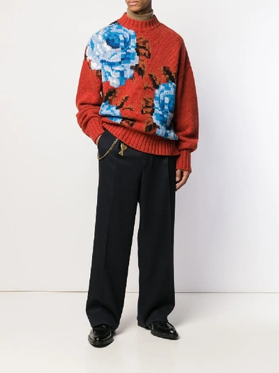 Shop Ami Alexandre Mattiussi Wool Oversize Sweater In Orange