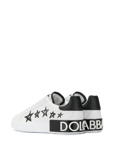 Shop Dolce & Gabbana Portofino Leather Trainers In White
