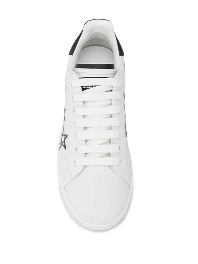 Shop Dolce & Gabbana Portofino Leather Trainers In White