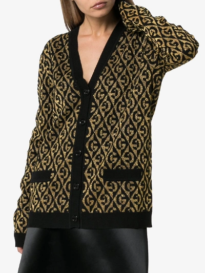 Shop Gucci Wool Cardigan In Gold