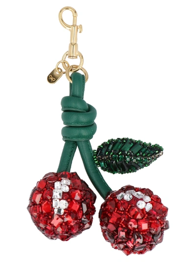 Shop Anya Hindmarch Cherries Keyring In Red