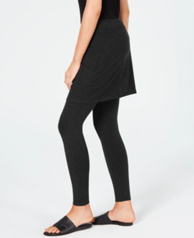 Shop Eileen Fisher System Stretch Jersey Knit Skirted Leggings, Regular & Petite, Created For Macy's In Charcoal