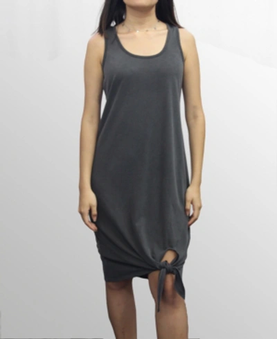Shop Coin 1804 Womens Washed French Terry Tied Hem Dress In Charcoal