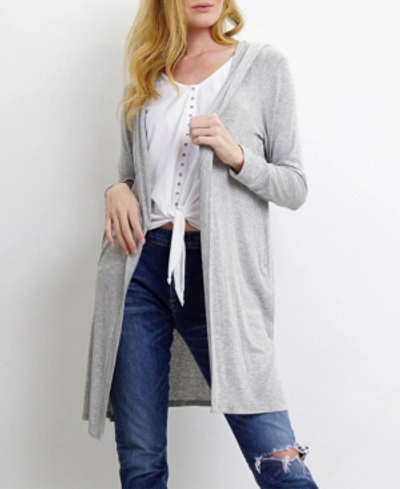 Shop Coin 1804 Womens Light Weight Hoody Cardigan In Heather Gr