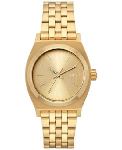 Shop Nixon Women's Medium Time Teller Stainless Steel Bracelet Watch 31mm In Gold