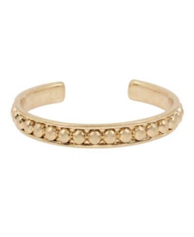 Shop Robert Lee Morris Soho Bead Textured Skinny Cuff Bracelet In Gold