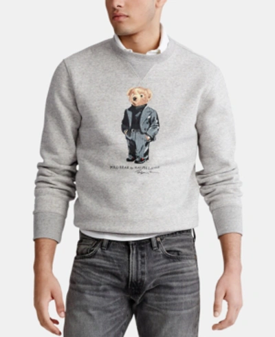 Shop Polo Ralph Lauren Men's Polo Bear Fleece Sweatshirt In Stadium Pepper Heather