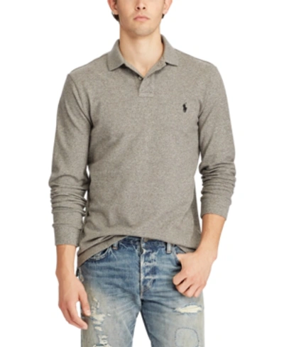 Shop Polo Ralph Lauren Men's Classic Fit Long Sleeve Mesh Polo In Canterbury Heather