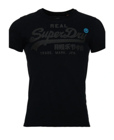 Shop Superdry Vintage-like Logo Monochrome T-shirt In Black