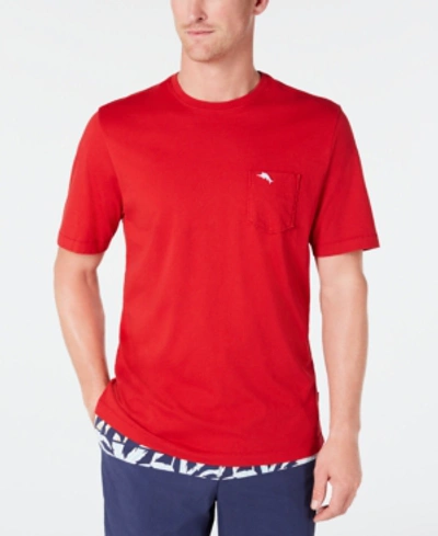 Shop Tommy Bahama Men's Bali Sky Crewneck Pocket T-shirt In Regal Red