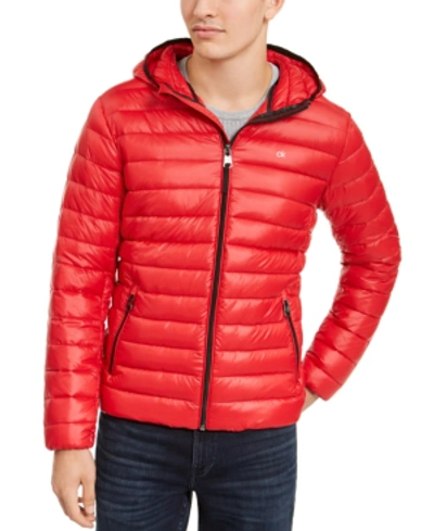 Calvin Klein Men's Hooded Packable Down Jacket, Created For Macy's In True  Red | ModeSens