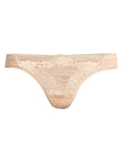 Shop La Perla Women's Lapis Floral Lace Thong In Nude