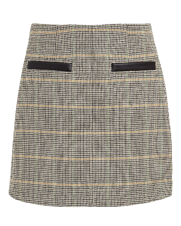 A.l.c Reynolds Check Short Skirt In Green/cream/yellow | ModeSens