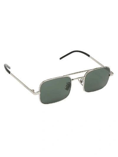 Shop Saint Laurent Sunglasses Sl 331 In Silver Green