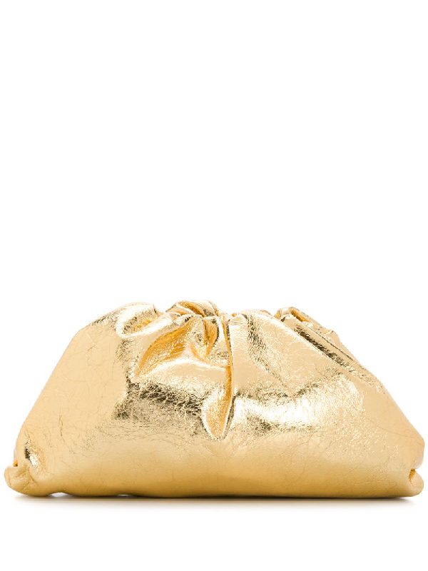 bottega veneta gold pouch
