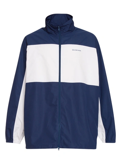 Shop Balenciaga Jacket With Zip In Blu