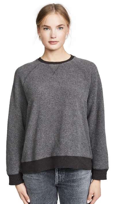 Shop The Great The Slouch Sweatshirt In Washed Black