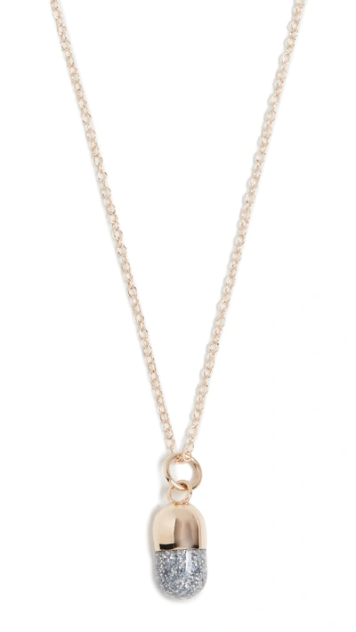 Shop Alison Lou 14k Pill Charm Necklace In Yellow Gold