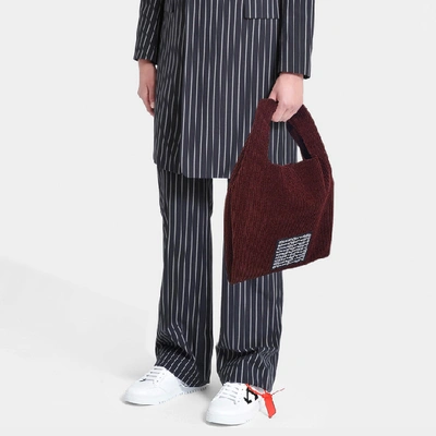 Shop Alexander Wang Knit Medium Shopper Bag In Burgundy Chenille Knit