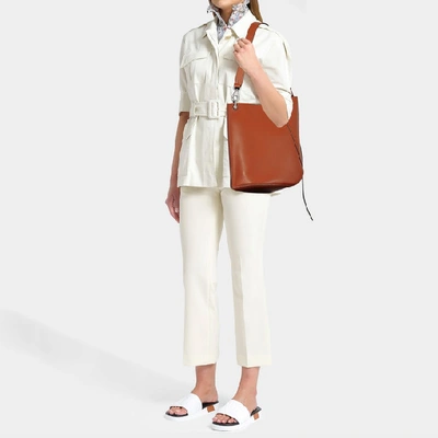 Lanvin Asymmetrical Small Bucket Shoulder Bag In Brown