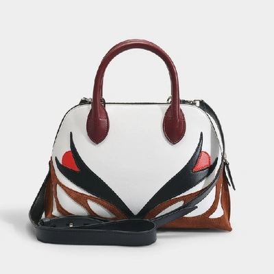 Lanvin Magot Bag In White And Caramel Calfskin In White brown