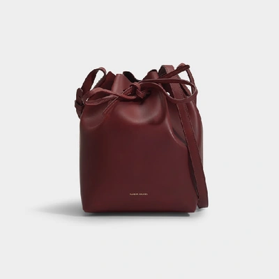 Shop Mansur Gavriel Mini Bucket Bag In Burgundy Vegetable Tanned Leather