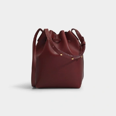 Shop Mansur Gavriel Mini Bucket Bag In Burgundy Vegetable Tanned Leather