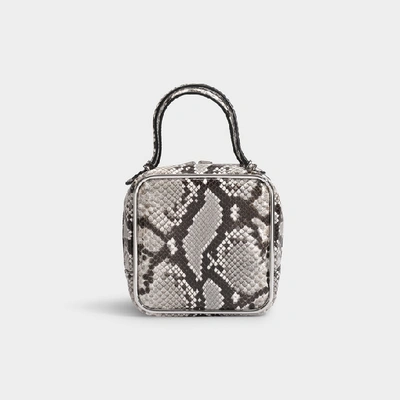 Shop Alexander Wang Halo Top Handle Bag Un Black And Red Snake Printed Calf Leather