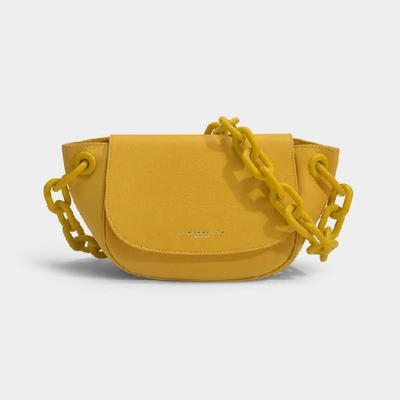 Shop Simon Miller Bend Bag In Toffee Leather In Yellow