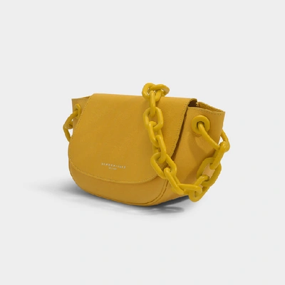 Shop Simon Miller Bend Bag In Toffee Leather In Yellow