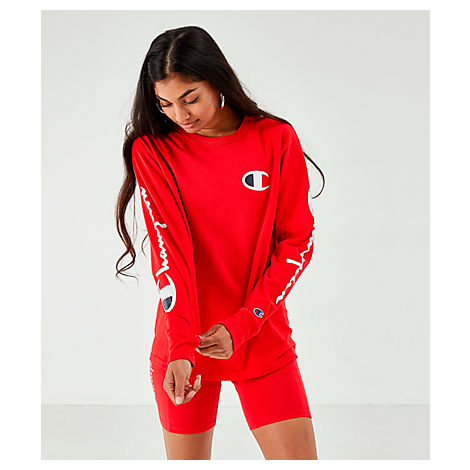 womens red champion shirt