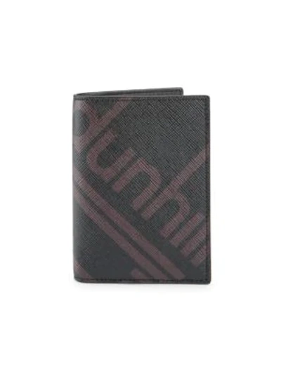 Shop Dunhill Luggage Canvas Business Card Case In Black