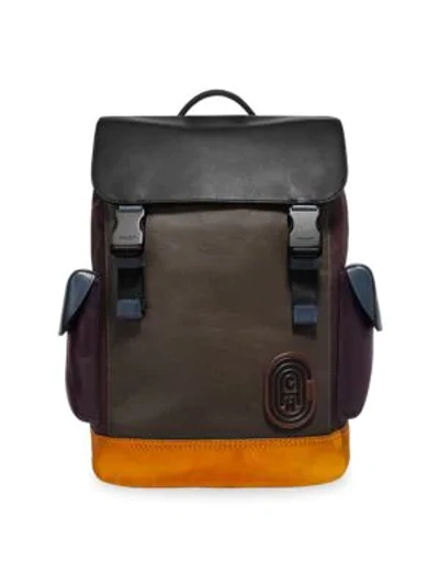 Shop Coach Rivington Colorblock Backpack In Moss Multi