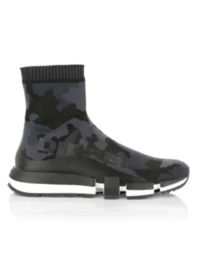 Shop Diesel Padola Logo Sock Trainers In Military