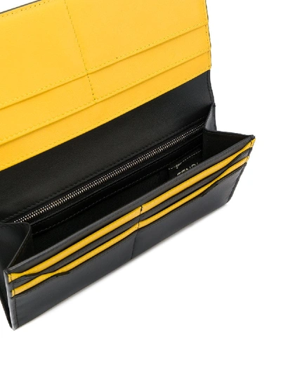 Shop Fendi Continental Leather Wallet In Black