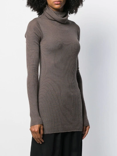 Shop Rick Owens Highneck Sweater In Grey