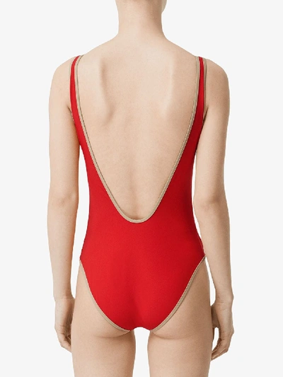 Shop Burberry Swimsuit In Red