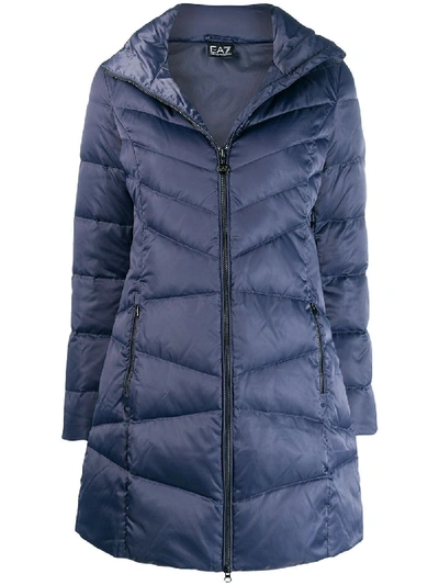 Shop Ea7 Down Jacket In Blue